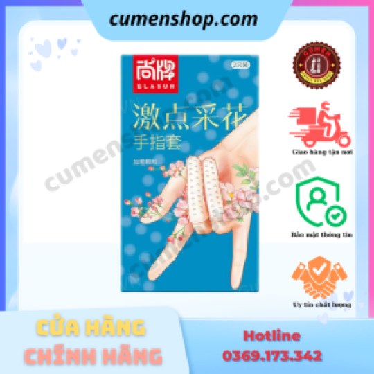 Bao cao su đôn ngón tay Elasun xanh 2 chiếc chính hãng