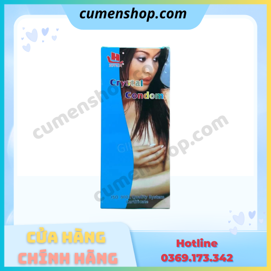Bao cao su đôn dên Crystal Condom Gai Nhánh tăng kích thước chính hãng